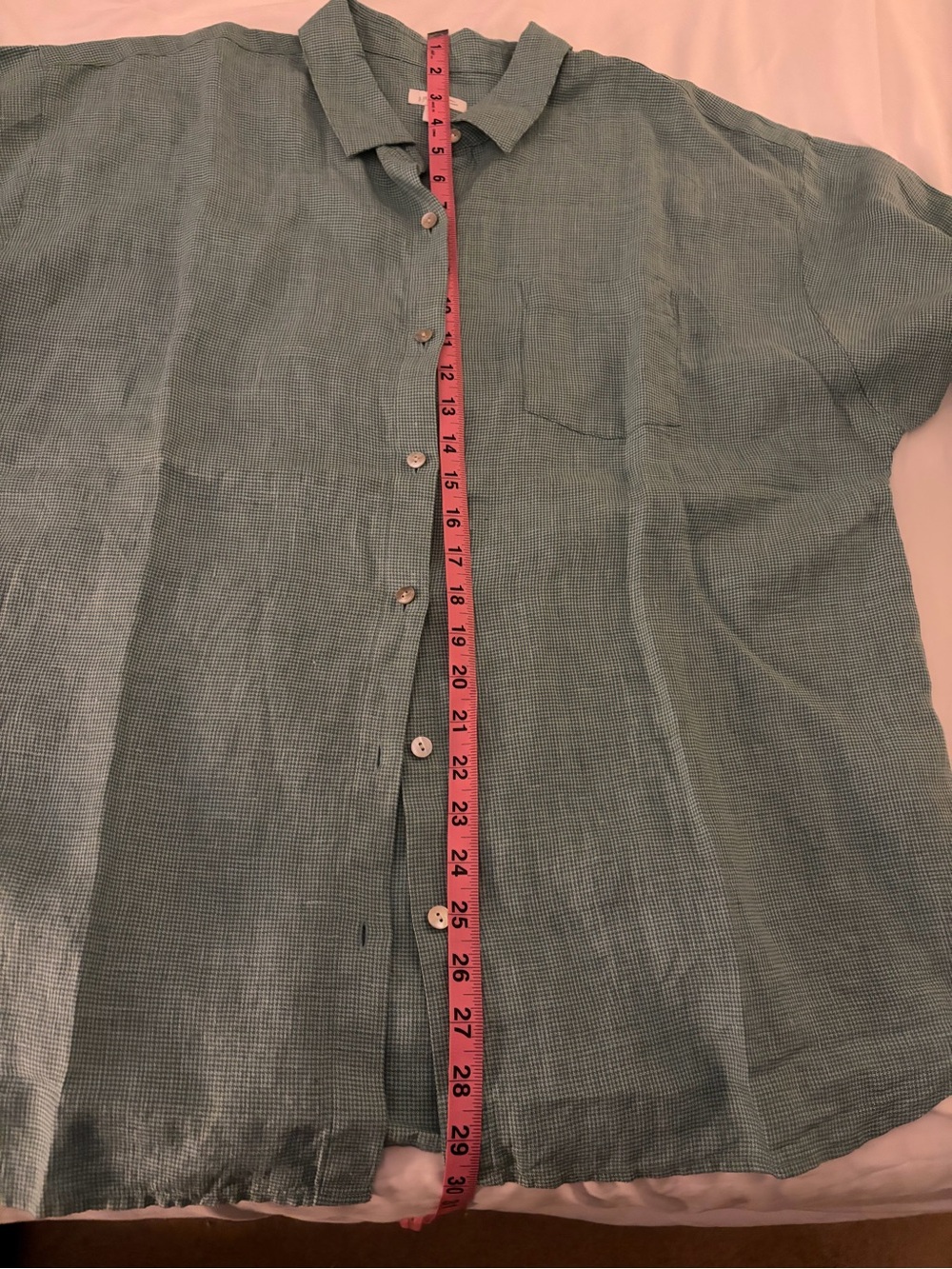 J Jill linen blouse light green large tall - Picture 5 of 6